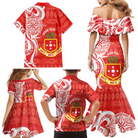Personalised Kolisi Tonga Family Matching Mermaid Dress and Hawaiian Shirt Mate Maa Tonga Ngatu Pattern - Polynesian Pride