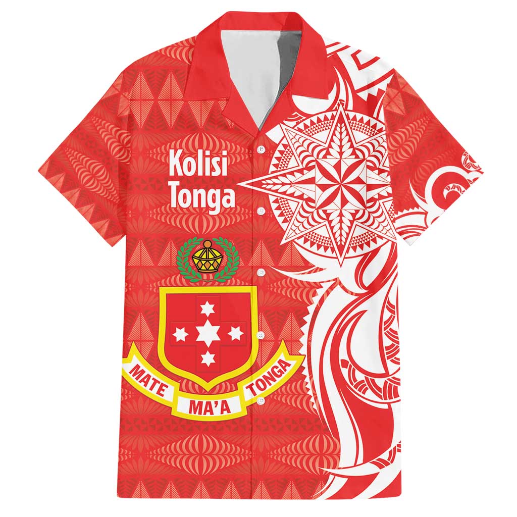 Personalised Kolisi Tonga Family Matching Short Sleeve Bodycon Dress and Hawaiian Shirt Mate Maa Tonga Ngatu Pattern - Polynesian Pride