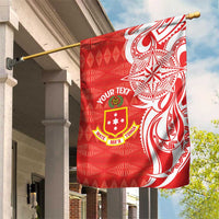 Personalised Kolisi Tonga Garden Flag Mate Maa Tonga Ngatu Pattern - Polynesian Pride