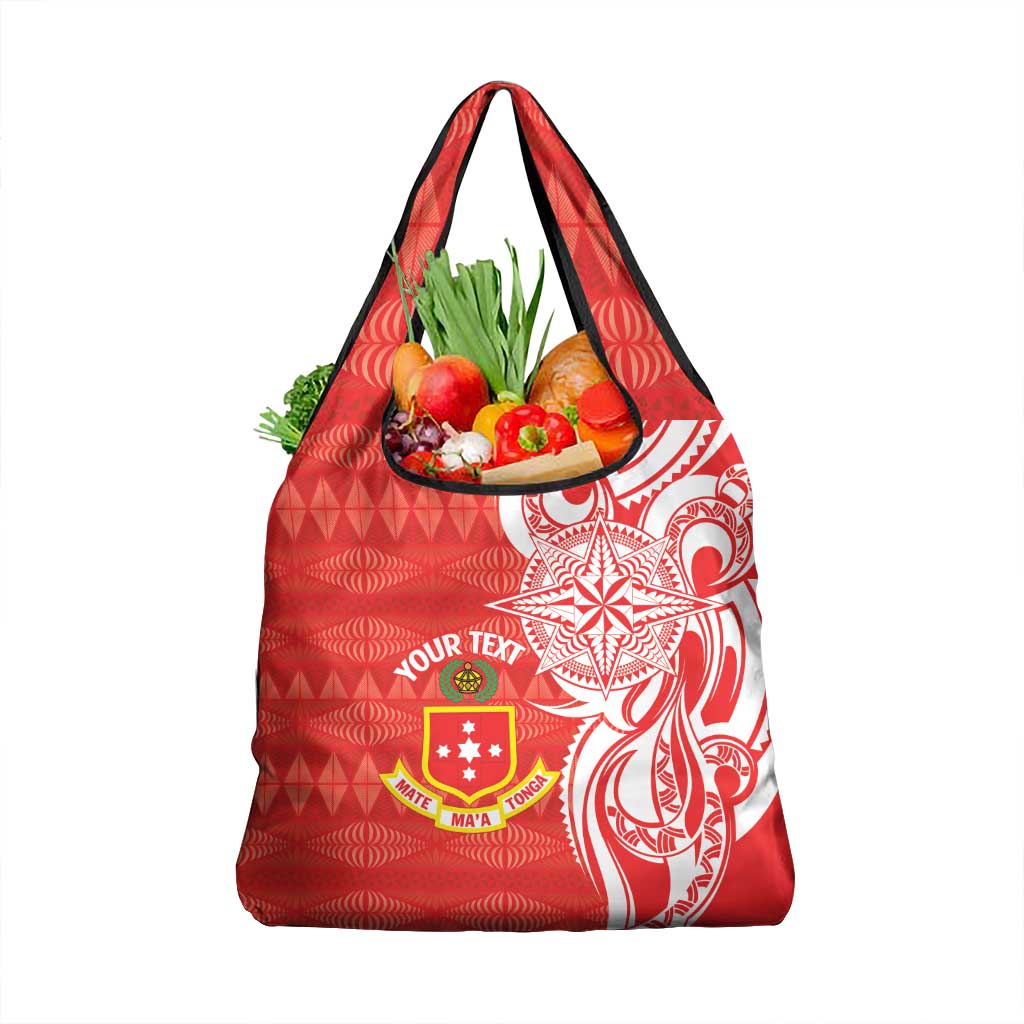 Personalised Kolisi Tonga Grocery Bag Mate Maa Tonga Ngatu Pattern - Polynesian Pride