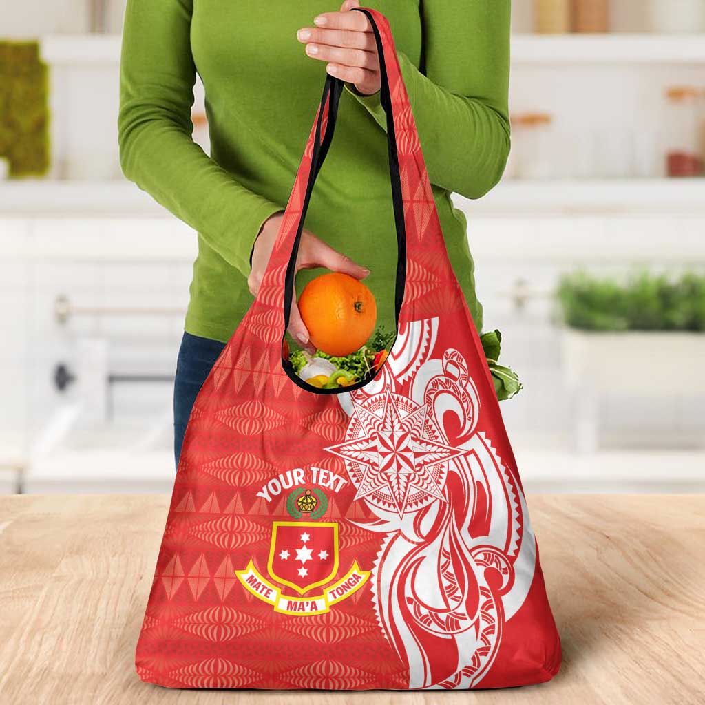 Personalised Kolisi Tonga Grocery Bag Mate Maa Tonga Ngatu Pattern - Polynesian Pride