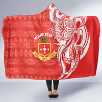 Personalised Kolisi Tonga Hooded Blanket Mate Maa Tonga Ngatu Pattern - Polynesian Pride