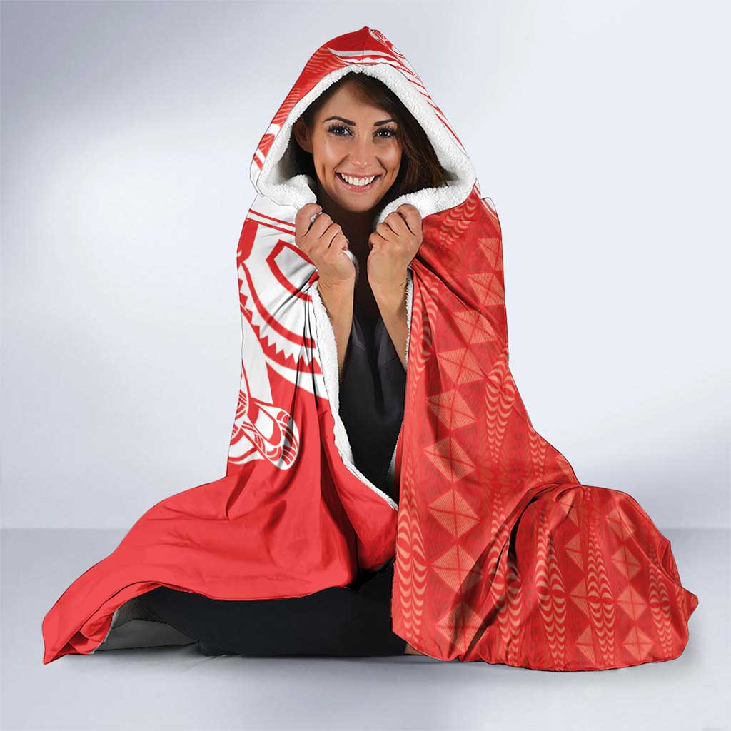 Personalised Kolisi Tonga Hooded Blanket Mate Maa Tonga Ngatu Pattern - Polynesian Pride