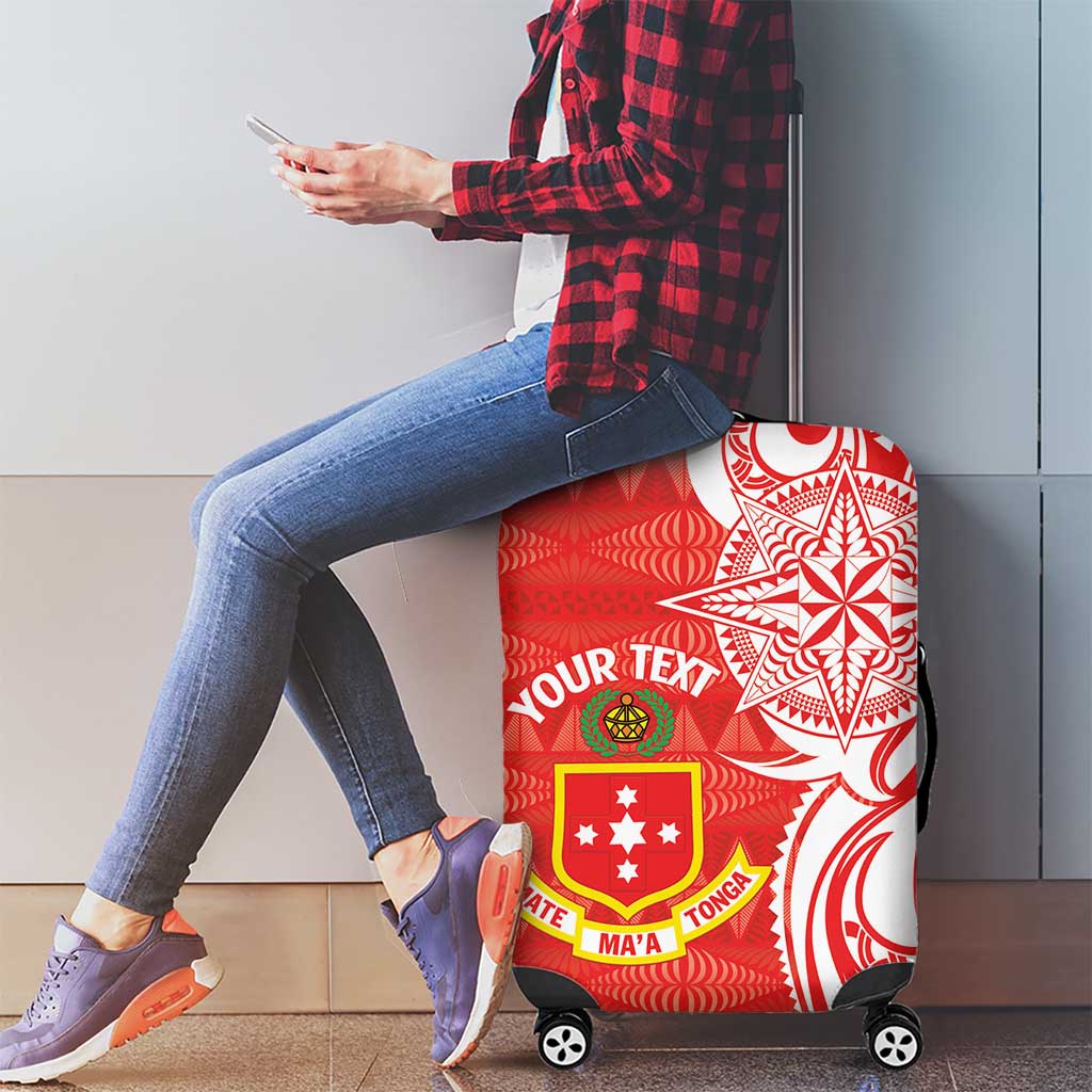 Personalised Kolisi Tonga Luggage Cover Mate Maa Tonga Ngatu Pattern - Polynesian Pride