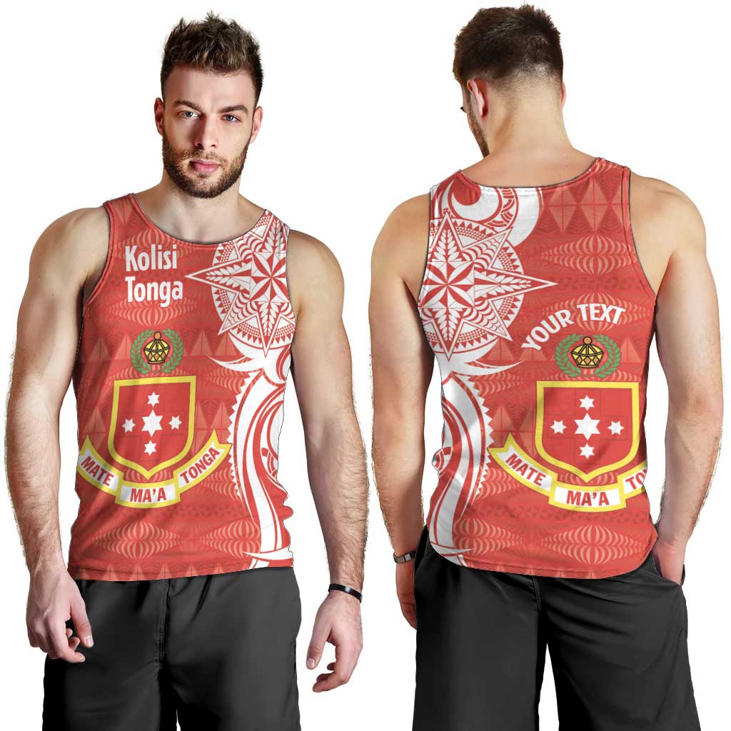 Personalised Kolisi Tonga Men Tank Top Mate Maa Tonga Ngatu Pattern - Polynesian Pride