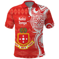 Personalised Kolisi Tonga Polo Shirt Mate Maa Tonga Ngatu Pattern - Polynesian Pride