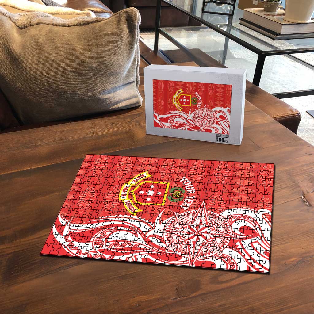 Personalised Kolisi Tonga Puzzle Mate Maa Tonga Ngatu Pattern - Polynesian Pride
