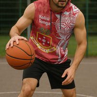 Personalised Kolisi Tonga Sleeveless Hoodie Mate Maa Tonga Ngatu Pattern - Polynesian Pride