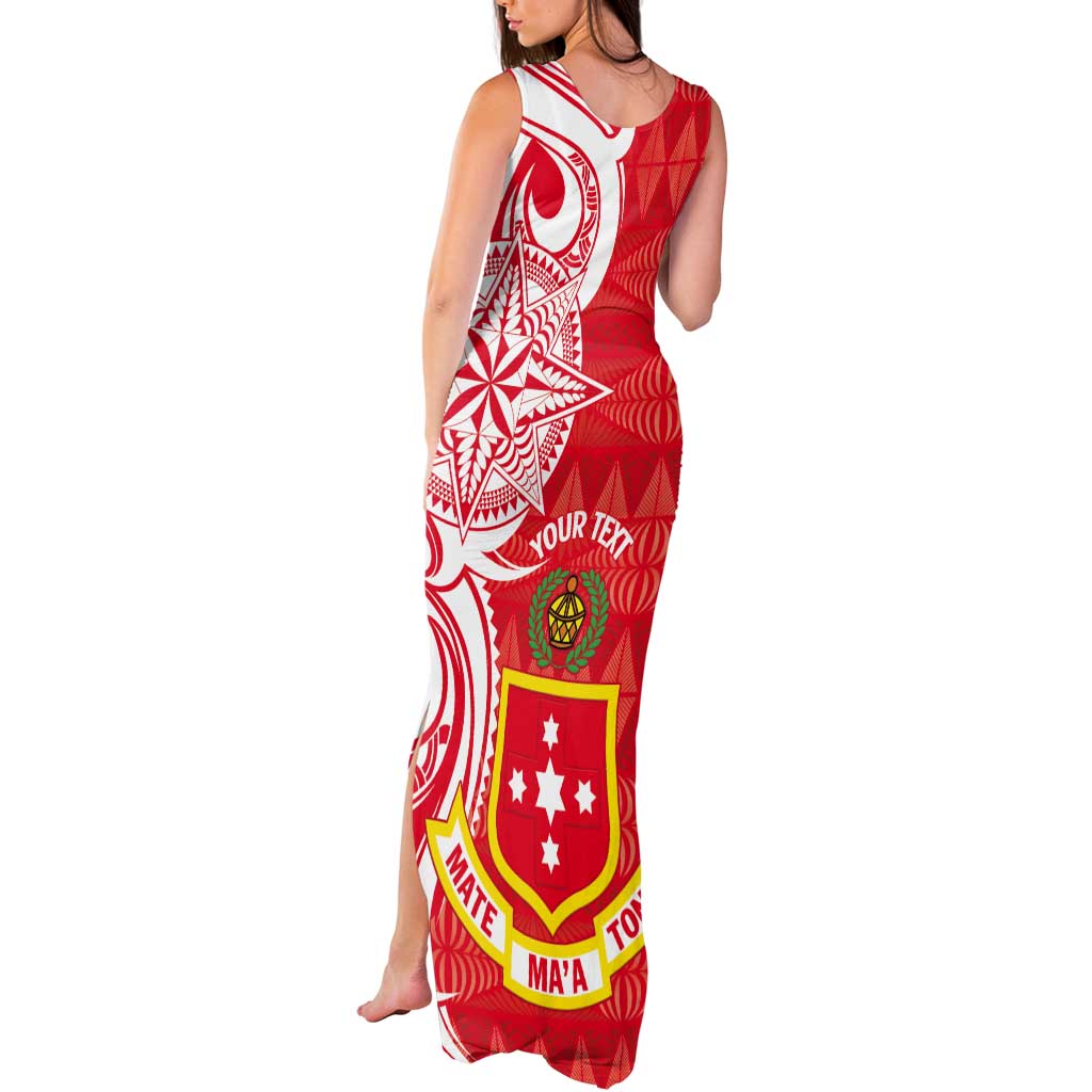Personalised Kolisi Tonga Tank Maxi Dress Mate Maa Tonga Ngatu Pattern - Polynesian Pride