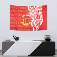 Personalised Kolisi Tonga Tapestry Mate Maa Tonga Ngatu Pattern - Polynesian Pride