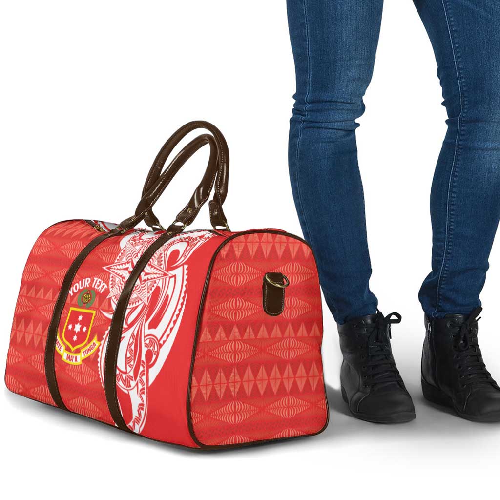 Personalised Kolisi Tonga Travel Bag Mate Maa Tonga Ngatu Pattern - Polynesian Pride