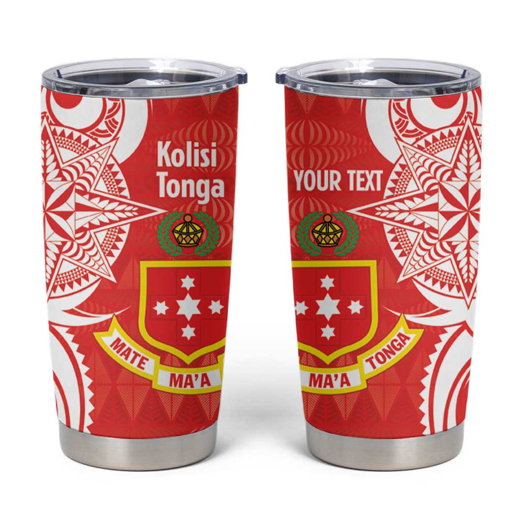 Personalised Kolisi Tonga Tumbler Cup Mate Maa Tonga Ngatu Pattern - Polynesian Pride