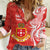Personalised Kolisi Tonga Women Casual Shirt Mate Maa Tonga Ngatu Pattern - Polynesian Pride