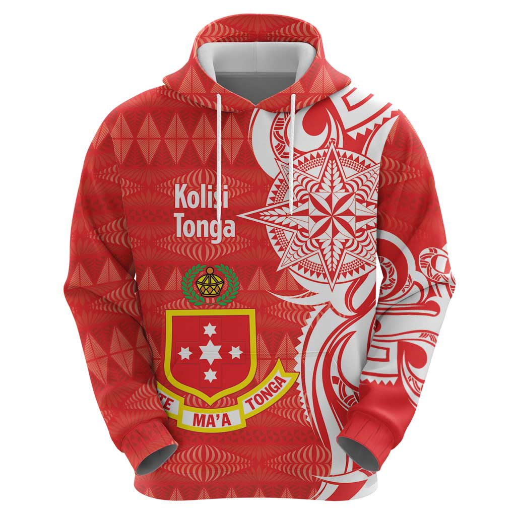 Personalised Kolisi Tonga Zip Hoodie Mate Maa Tonga Ngatu Pattern - Polynesian Pride