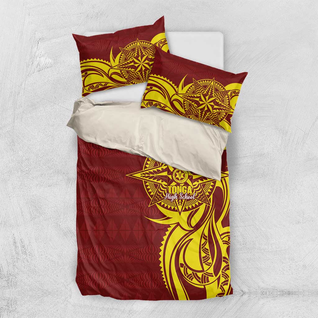Personalised Tonga High School Bedding Set THS Tongan Ngatu Pattern - Polynesian Pride