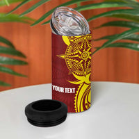 Personalised Tonga High School 4 in 1 Can Cooler Tumbler THS Tongan Ngatu Pattern - Polynesian Pride