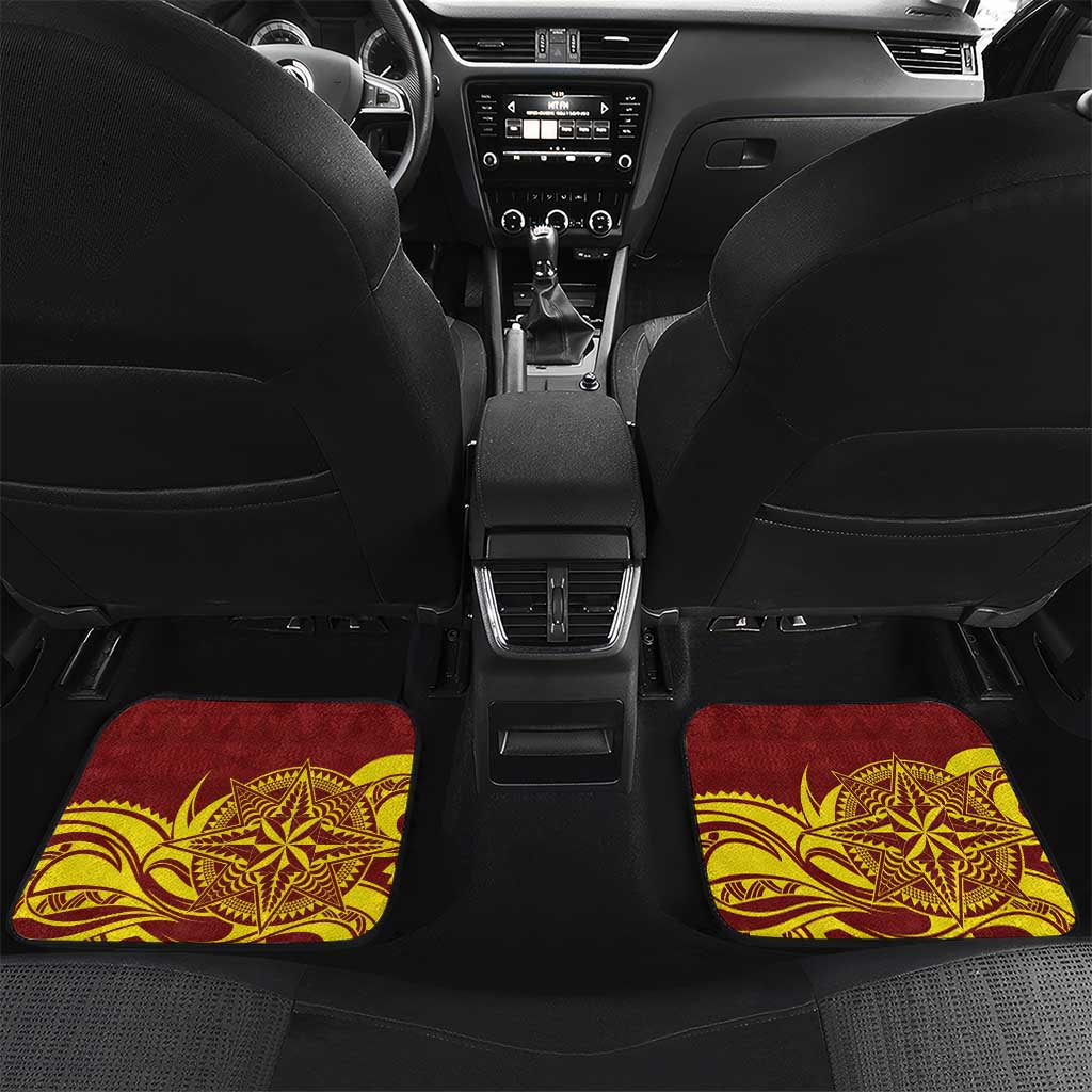 Personalised Tonga High School Car Mats THS Tongan Ngatu Pattern - Polynesian Pride
