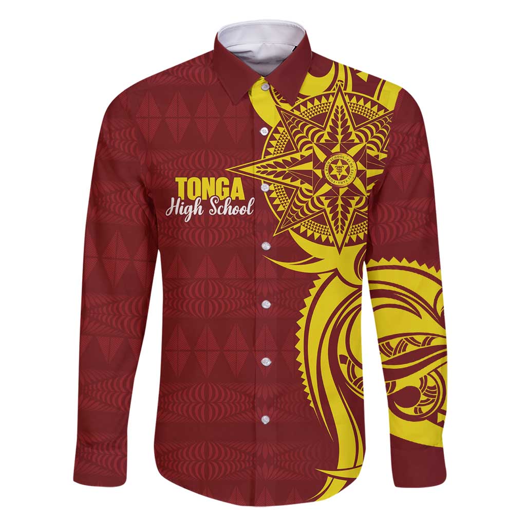 Personalised Tonga High School Family Matching Mermaid Dress and Hawaiian Shirt THS Tongan Ngatu Pattern - Polynesian Pride