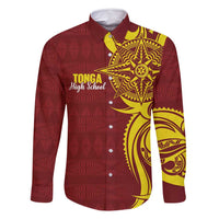 Personalised Tonga High School Family Matching Mermaid Dress and Hawaiian Shirt THS Tongan Ngatu Pattern - Polynesian Pride