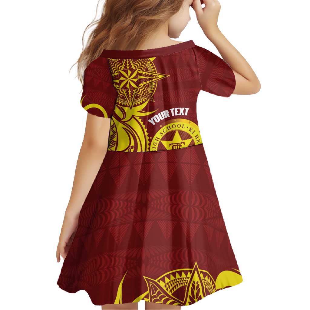 Personalised Tonga High School Family Matching Short Sleeve Bodycon Dress and Hawaiian Shirt THS Tongan Ngatu Pattern - Polynesian Pride