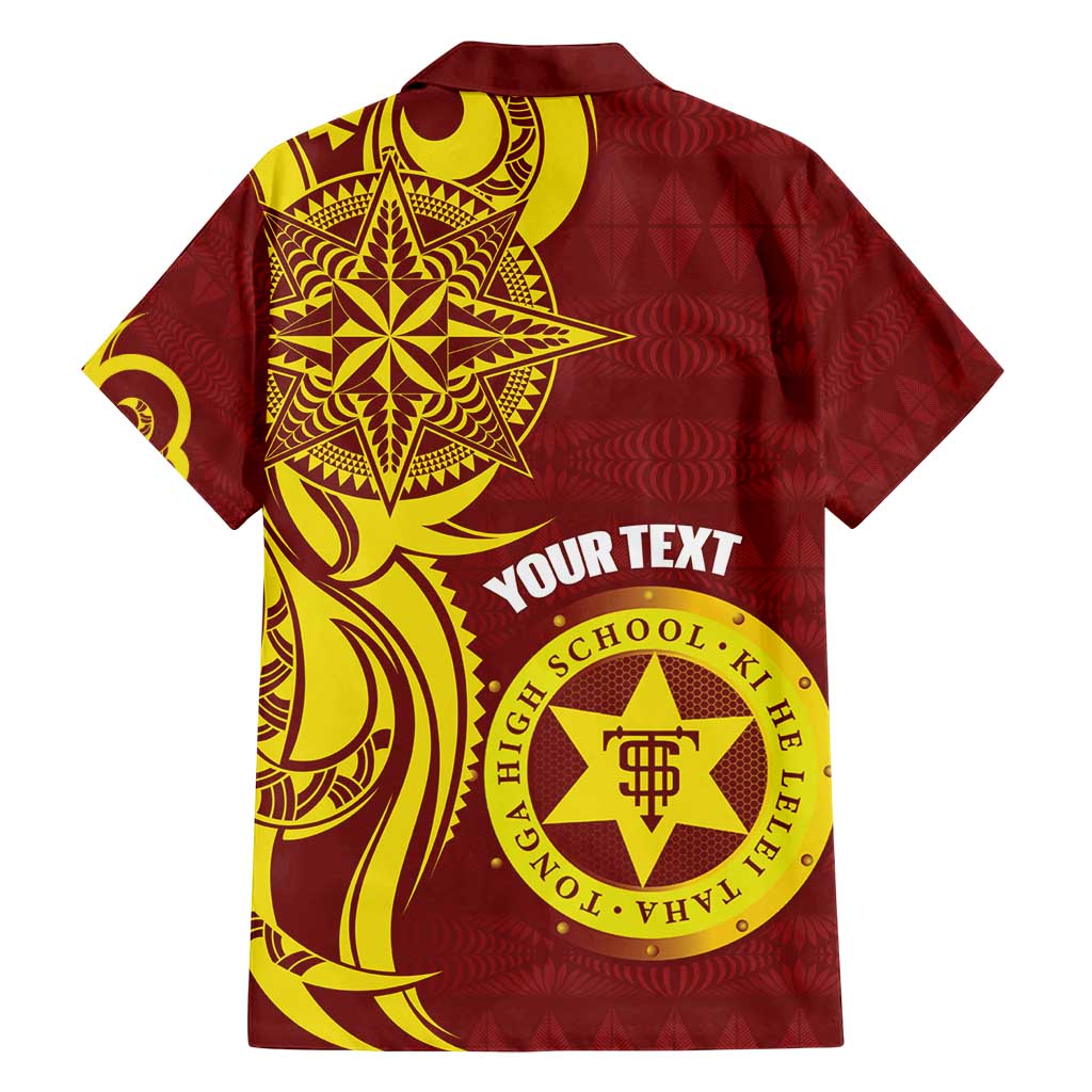 Personalised Tonga High School Family Matching Tank Maxi Dress and Hawaiian Shirt THS Tongan Ngatu Pattern - Polynesian Pride