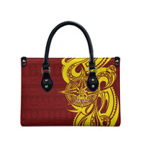 Personalised Tonga High School Leather Bag THS Tongan Ngatu Pattern - Polynesian Pride
