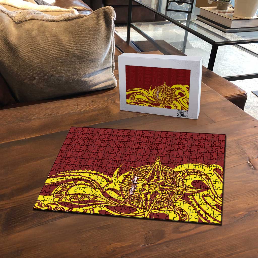 Personalised Tonga High School Puzzle THS Tongan Ngatu Pattern - Polynesian Pride