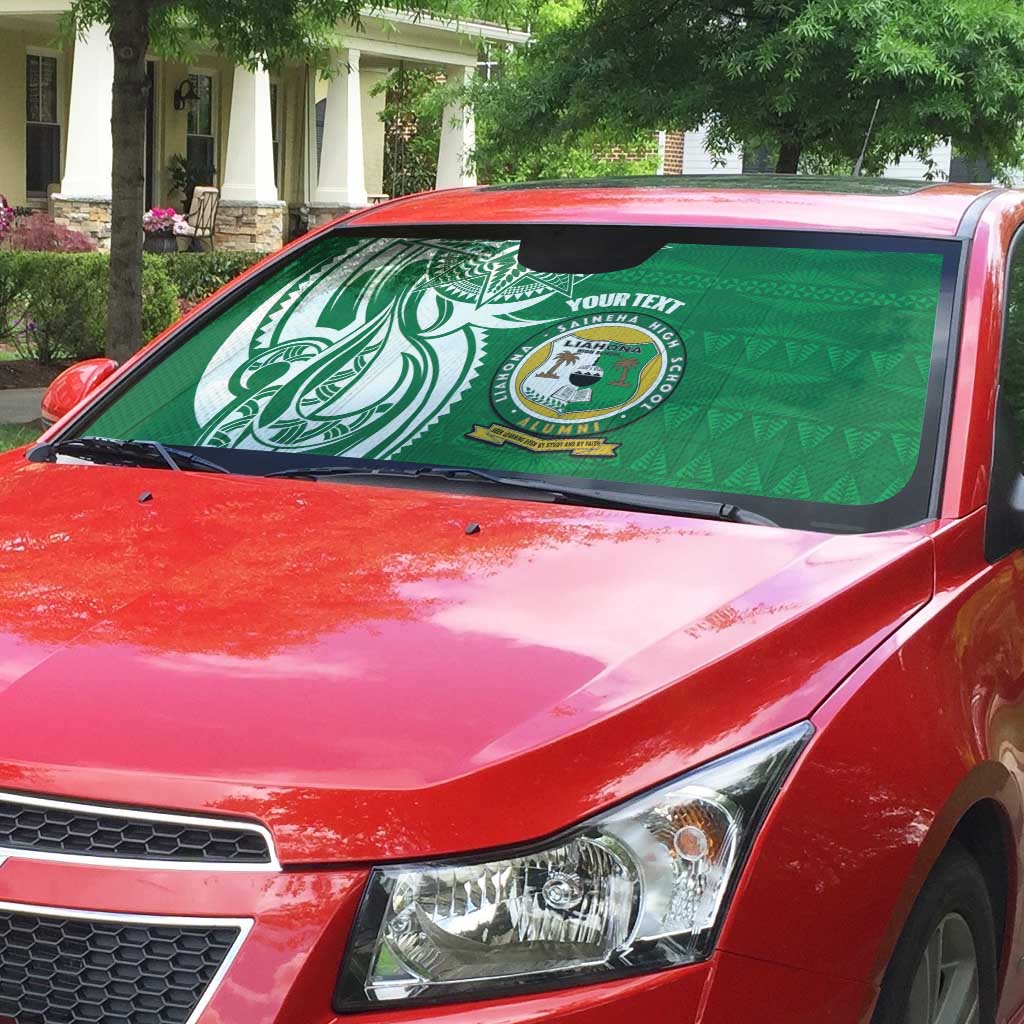 Personalised Liahona - Saineha High School Auto Sun Shade Tongan Ngatu Pattern - Polynesian Pride