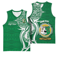 Personalised Liahona - Saineha High School Basketball Jersey Tongan Ngatu Pattern - Polynesian Pride