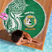 Personalised Liahona - Saineha High School Beach Blanket Tongan Ngatu Pattern - Polynesian Pride