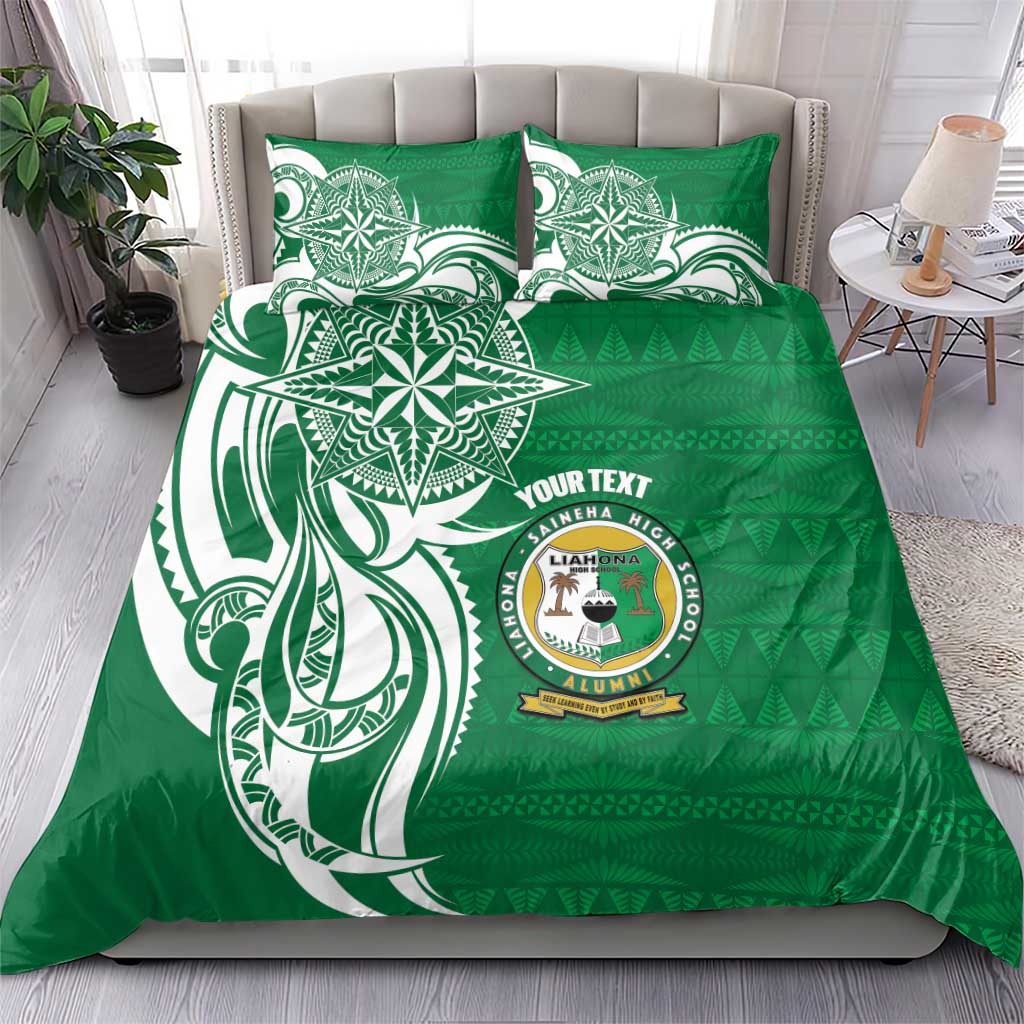 Personalised Liahona - Saineha High School Bedding Set Tongan Ngatu Pattern - Polynesian Pride