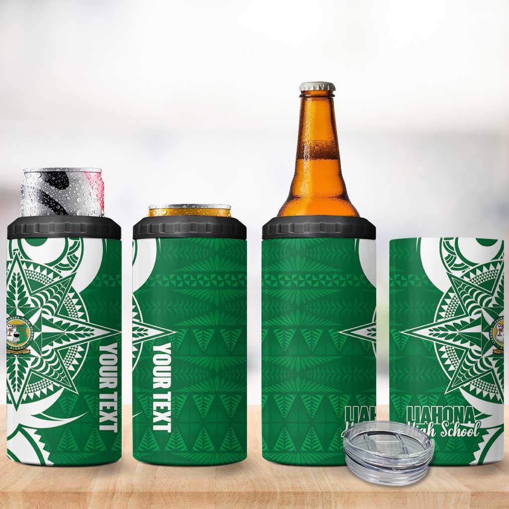 Personalised Liahona - Saineha High School 4 in 1 Can Cooler Tumbler Tongan Ngatu Pattern - Polynesian Pride