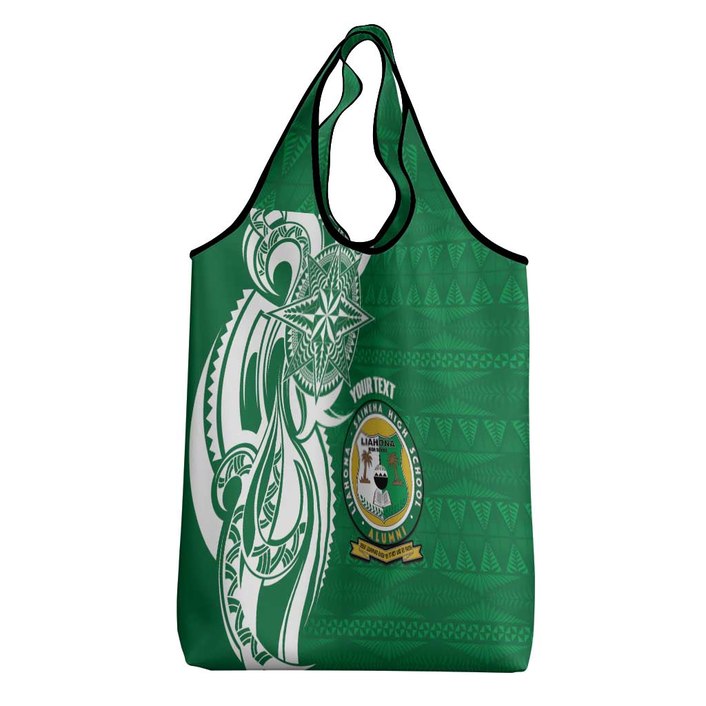 Personalised Liahona - Saineha High School Grocery Bag Tongan Ngatu Pattern - Polynesian Pride