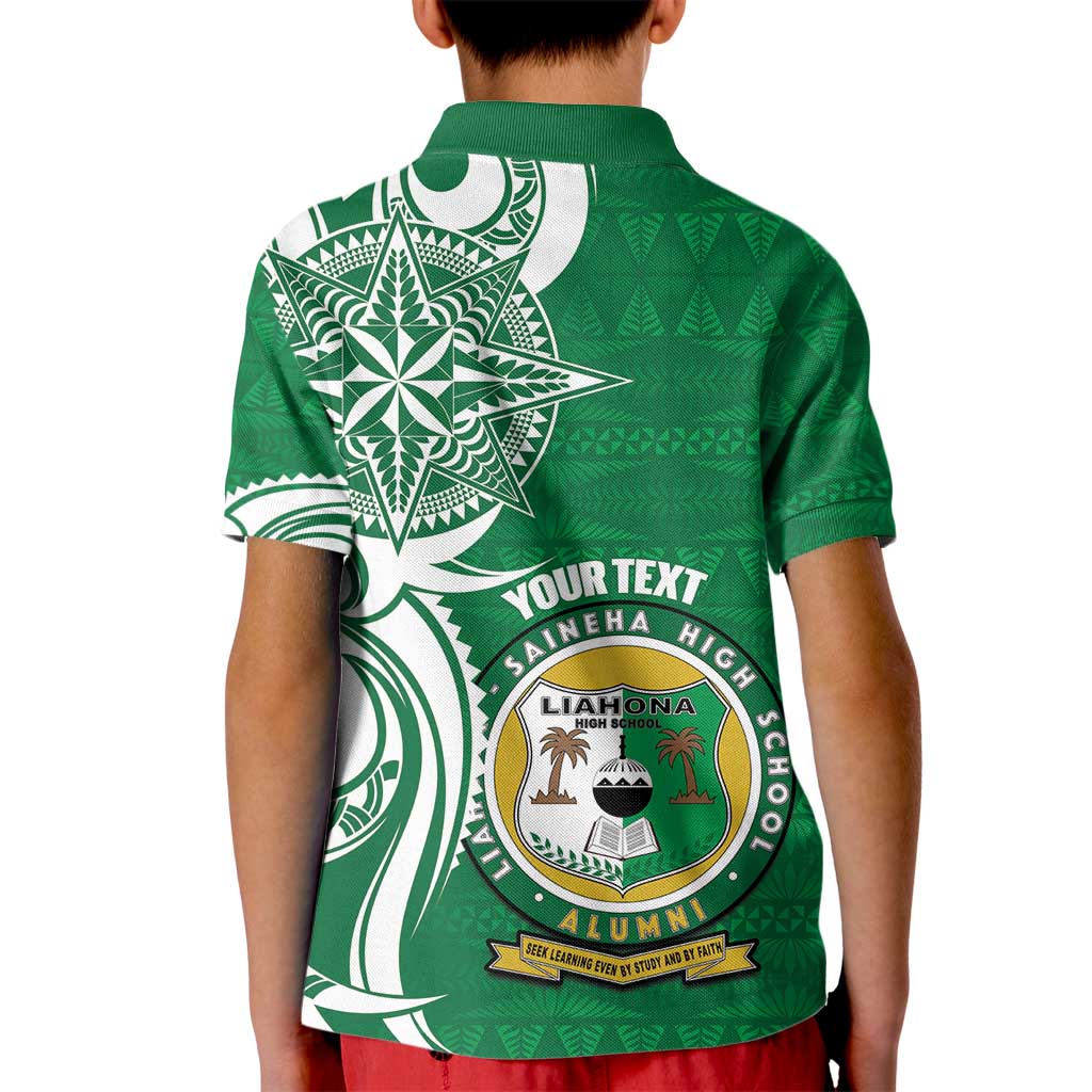 Personalised Liahona - Saineha High School Kid Polo Shirt Tongan Ngatu Pattern - Polynesian Pride