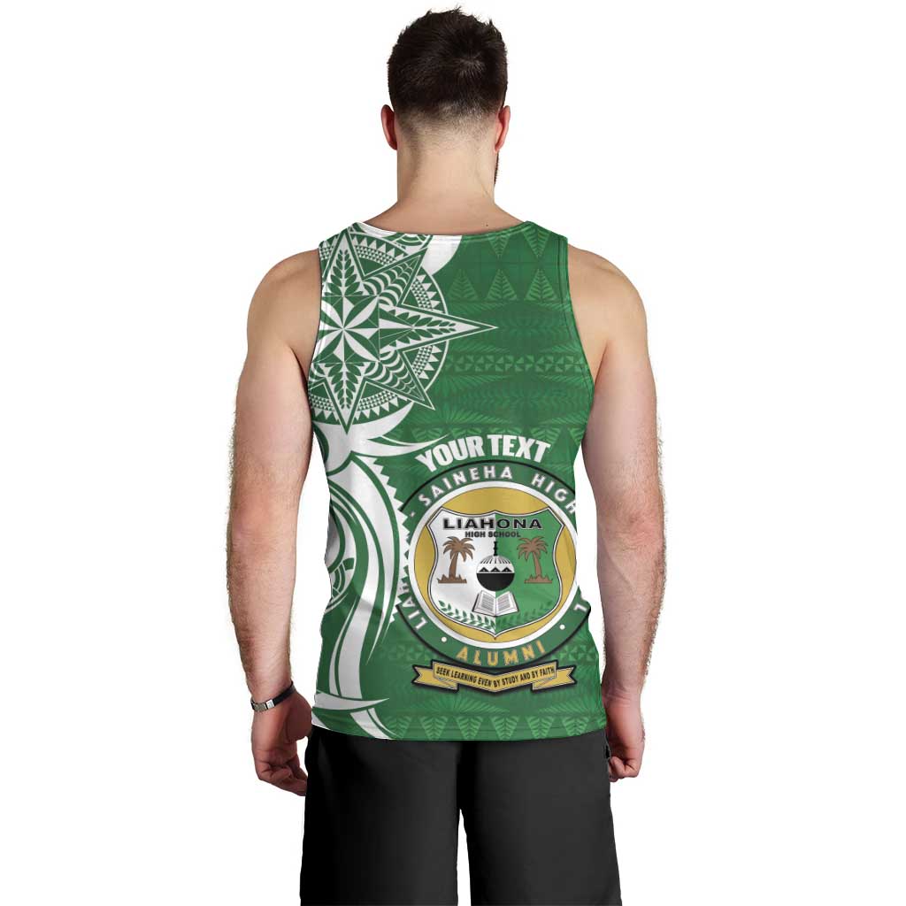 Personalised Liahona - Saineha High School Men Tank Top Tongan Ngatu Pattern - Polynesian Pride