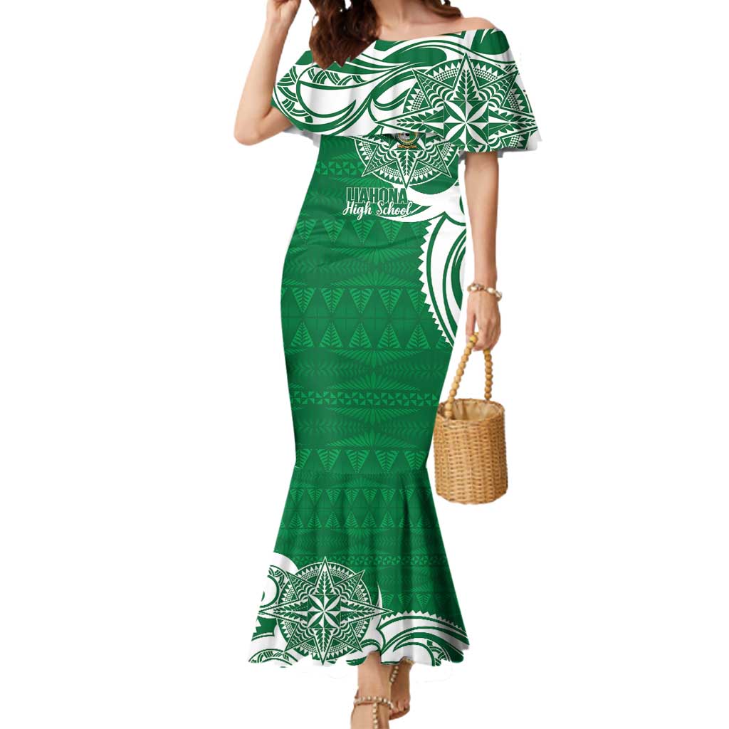 Personalised Liahona - Saineha High School Mermaid Dress Tongan Ngatu Pattern - Polynesian Pride