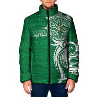 Personalised Liahona - Saineha High School Padded Jacket Tongan Ngatu Pattern - Polynesian Pride