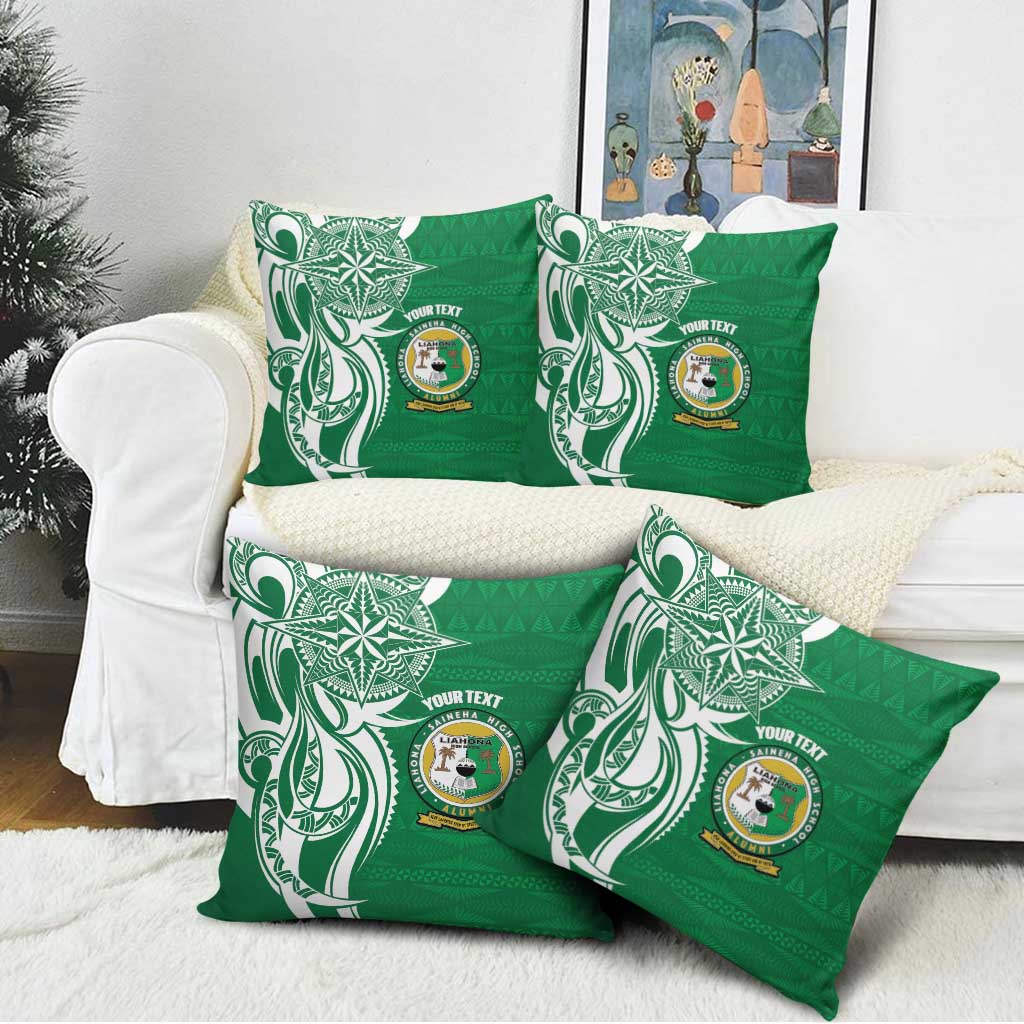 Personalised Liahona - Saineha High School Pillow Cover Tongan Ngatu Pattern - Polynesian Pride
