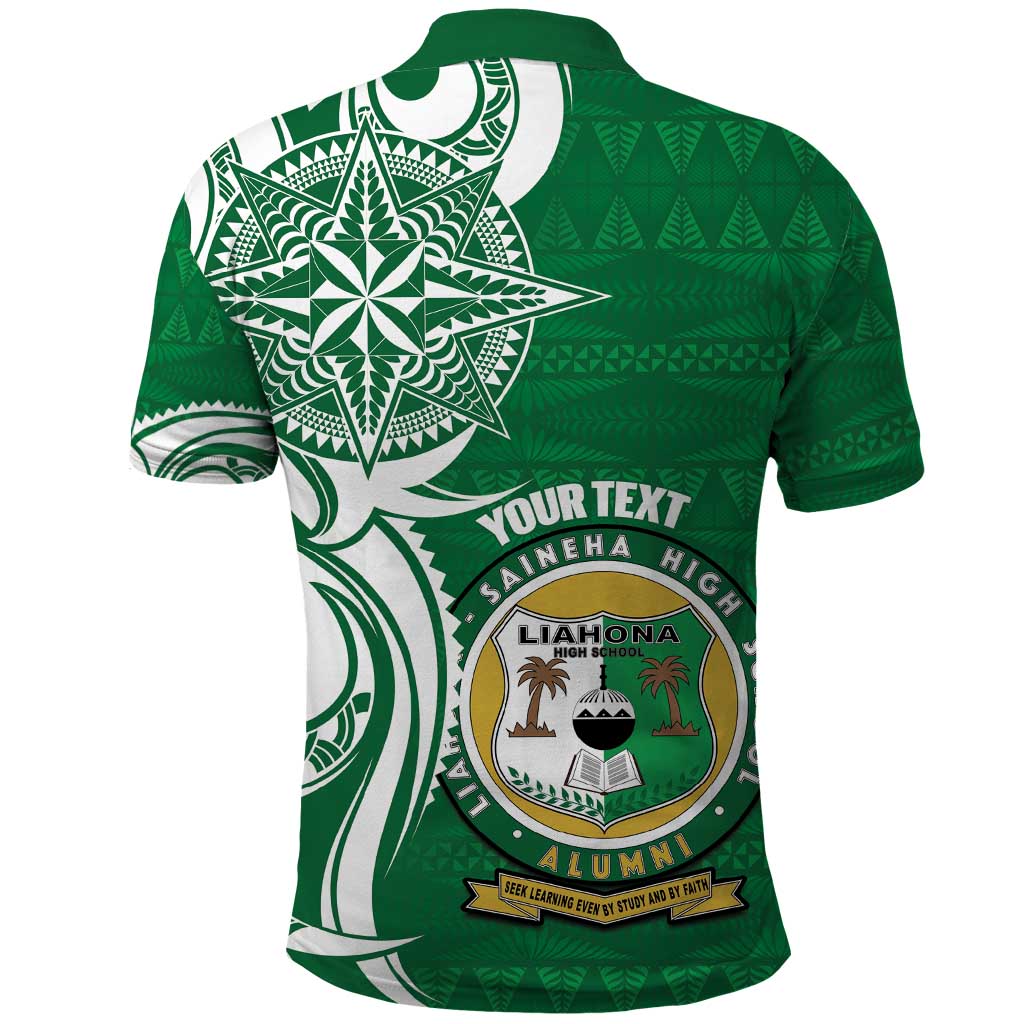 Personalised Liahona - Saineha High School Polo Shirt Tongan Ngatu Pattern - Polynesian Pride