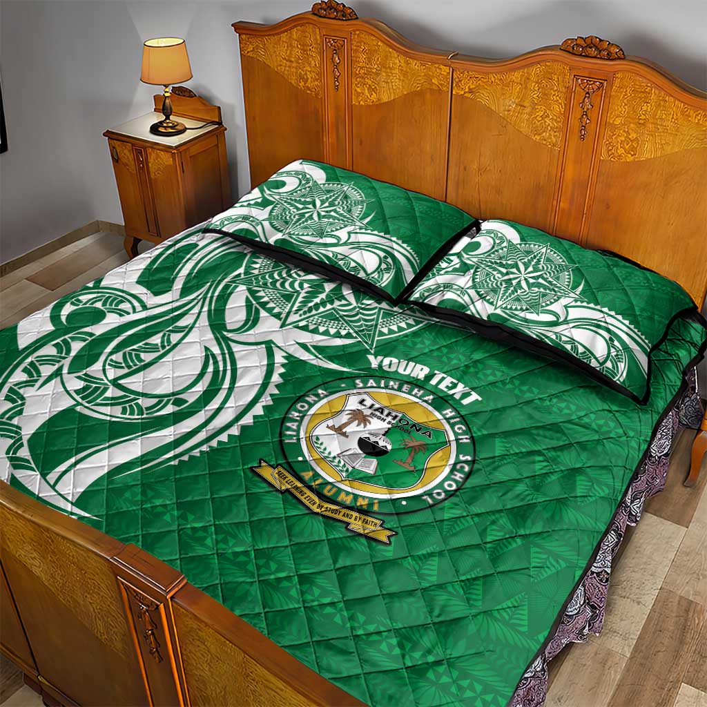Personalised Liahona - Saineha High School Quilt Bed Set Tongan Ngatu Pattern - Polynesian Pride
