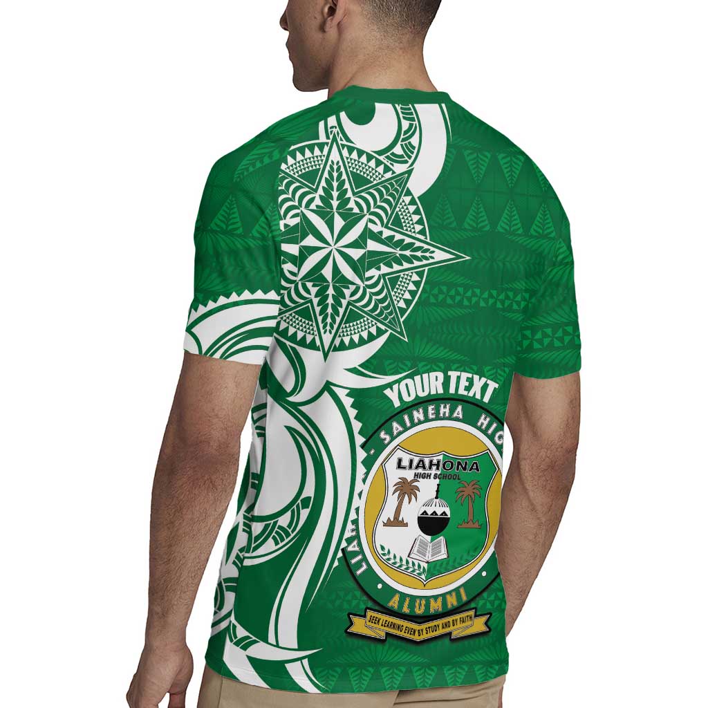 Personalised Liahona - Saineha High School Rugby Jersey Tongan Ngatu Pattern - Polynesian Pride