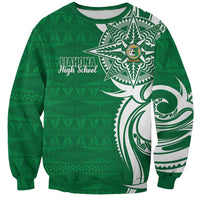Personalised Liahona - Saineha High School Sweatshirt Tongan Ngatu Pattern LT14 Unisex Green - Polynesian Pride