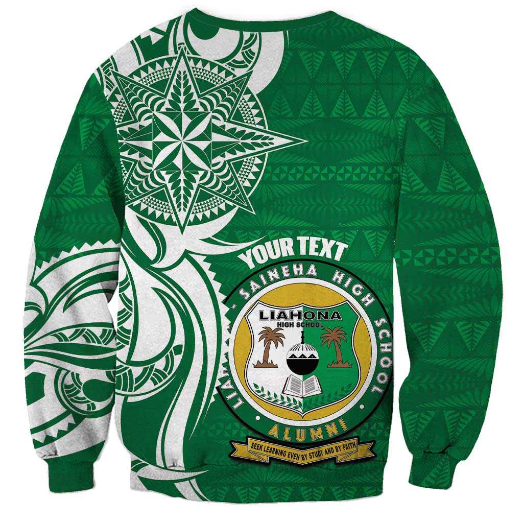 Personalised Liahona - Saineha High School Sweatshirt Tongan Ngatu Pattern LT14 - Polynesian Pride