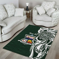 Personalised Tonga Takuilau College Area Rug Est 1975 Tongan Ngatu Pattern - Polynesian Pride