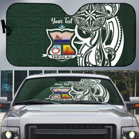 Personalised Tonga Takuilau College Auto Sun Shade Est 1975 Tongan Ngatu Pattern - Polynesian Pride