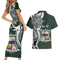 Personalised Tonga Takuilau College Couples Matching Short Sleeve Bodycon Dress and Hawaiian Shirt Est 1975 Tongan Ngatu Pattern - Polynesian Pride