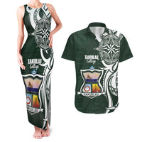 Personalised Tonga Takuilau College Couples Matching Tank Maxi Dress and Hawaiian Shirt Est 1975 Tongan Ngatu Pattern - Polynesian Pride