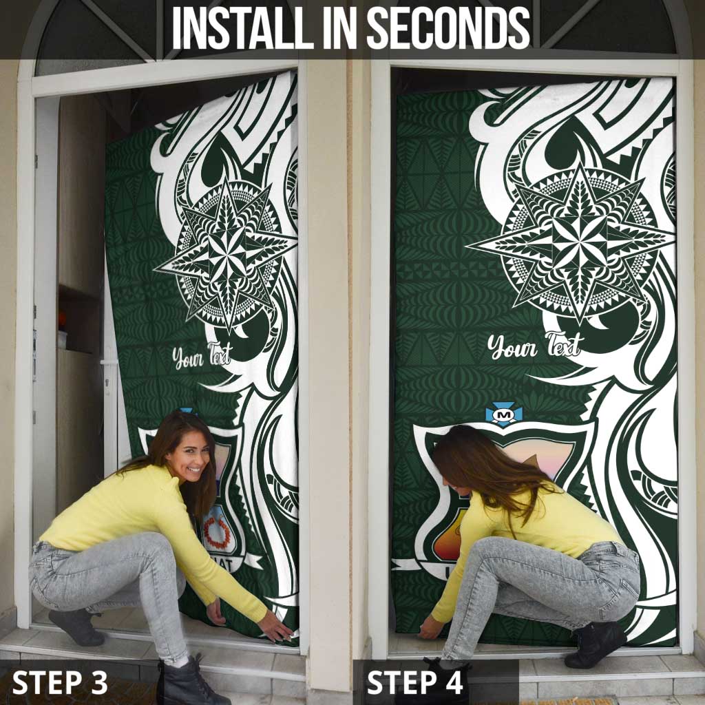 Personalised Tonga Takuilau College Door Cover Est 1975 Tongan Ngatu Pattern - Polynesian Pride