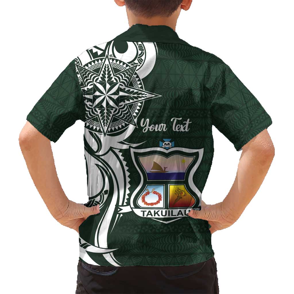 Personalised Tonga Takuilau College Family Matching Off Shoulder Short Dress and Hawaiian Shirt Est 1975 Tongan Ngatu Pattern - Polynesian Pride