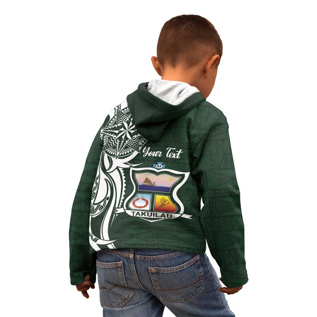 Personalised Tonga Takuilau College Kid Hoodie Est 1975 Tongan Ngatu Pattern - Polynesian Pride